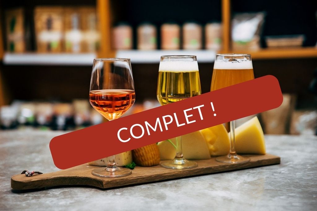 Atelier breuvages et fromages : accords vin, bière et cidre bio avec des fromages artisanaux, à Lille, complet