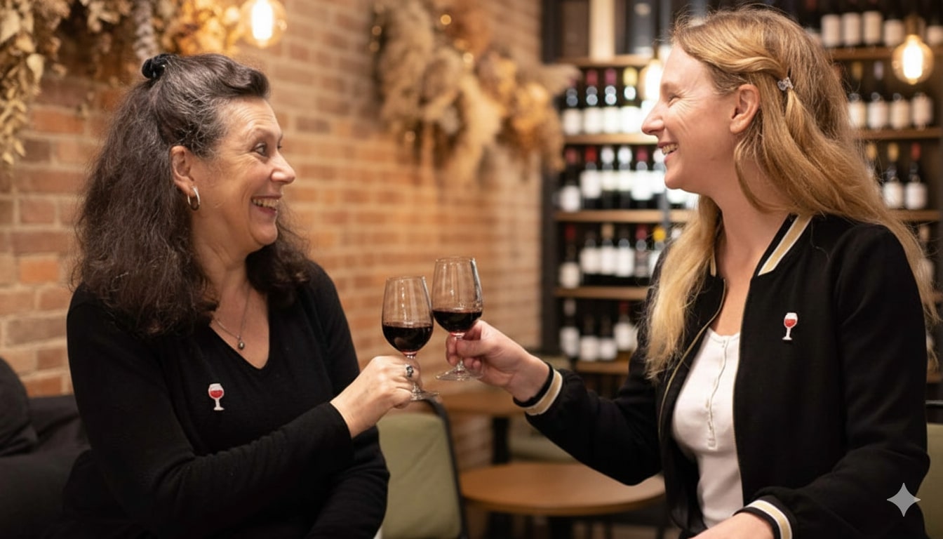 sommelieres-la-blonde-et-le-vin-cours-oenologie Pascale et Anne Sophie, formatrices en oenologie sur la métropole lilloise, spécialisées dans la dégustation de vins bios.